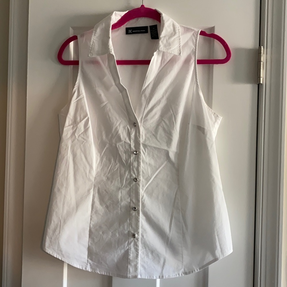 INC white button up tank top